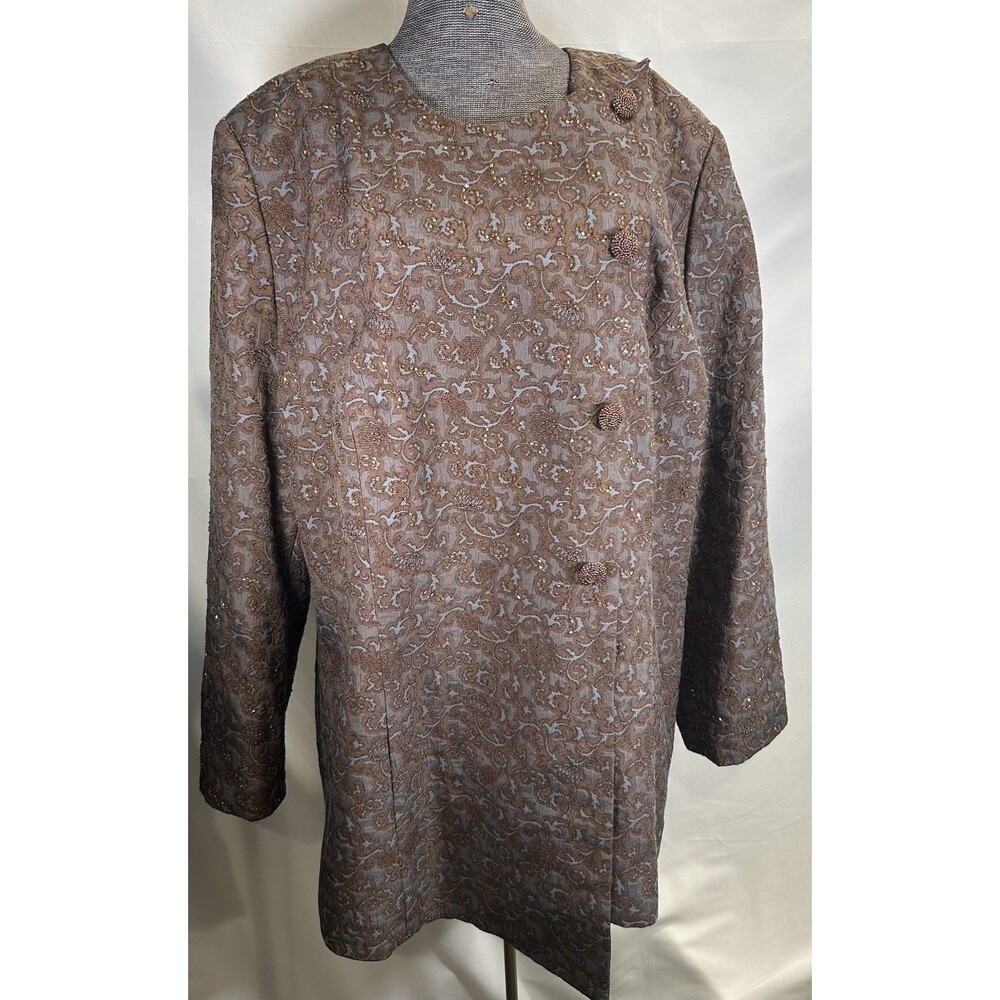 Nubiano New York Size 26W Long Embroidered/Beaded Tunic Length Blazer